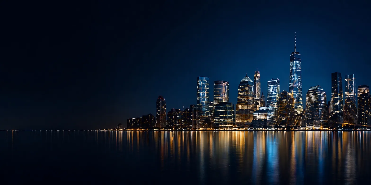 City skyline at night